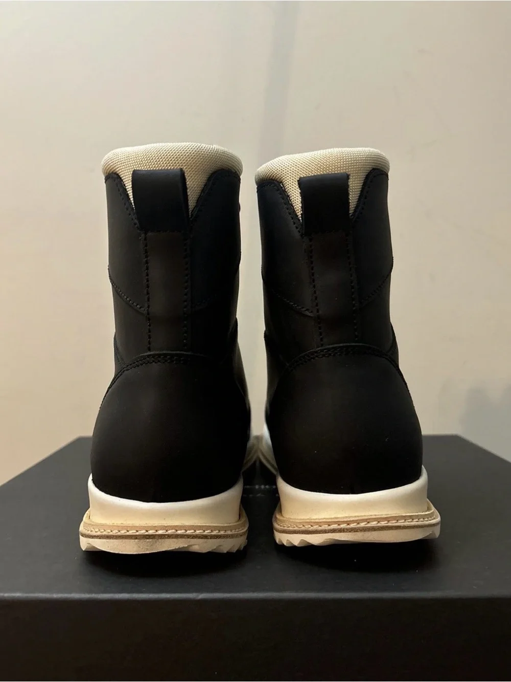Rick Owens Hood Rubber Grafton Hiking Boots Black Milk